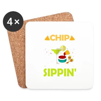 Chip Dippin' And Margarita Sippin' Cinco De Mayo N - Dessous de verre (lot de 4) - blanc - Devant