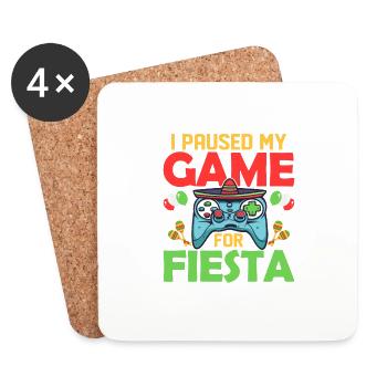 J’ai mis mon jeu en pause pour Fiesta Gamer Cinco De Mayo - Dessous de verre (lot de 4) - blanc - Devant