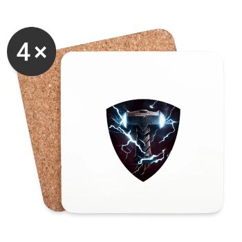 Papa Vathor Va Thor Fête des pères Fête des pères Cadeau de fête des pères - Dessous de verre (lot de 4) - blanc - Devant