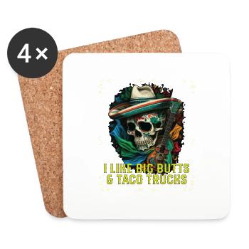 I Like Big Butts And Taco Trucks Taco Eater - Untersetzer (4er-Set) - Weiß - Vorne