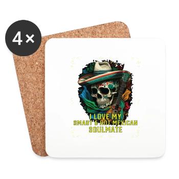 J’aime mon âme sœur mexicaine intelligente et chaude Mexique - Dessous de verre (lot de 4) - blanc - Devant