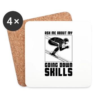 Ask Me About My Going Loves Winter Sports XC Skier - Coasters (set of 4) - white - Front