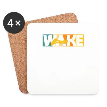 Retro Wakeboard Wakeboard Sports nautiques Wakeboard - Dessous de verre (lot de 4) - blanc - Devant