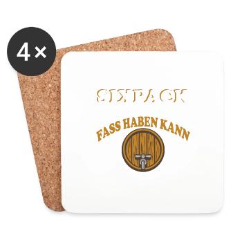 LUSTIGES BIER DESIGN I BAHRE I BIERTRINKER - Untersetzer (4er-Set) - Weiß - Vorne