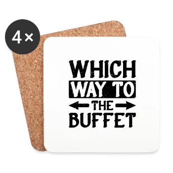 Quel chemin vers le buffet 16 - Dessous de verre (lot de 4) - blanc - Devant