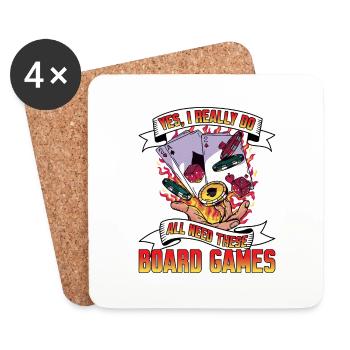 Yes, I Really Do All Need These Board Games 4 - Untersetzer (4er-Set) - Weiß - Vorne