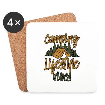 Camping Lifestyle Vibes 2 - Untersetzer (4er-Set) - Weiß - Vorne