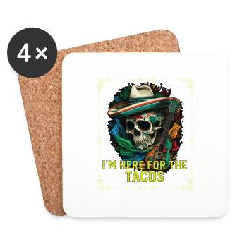 Je suis ici pour les tacos mangeur de tacos cuisine mexicaine - Dessous de verre (lot de 4) - blanc - Devant