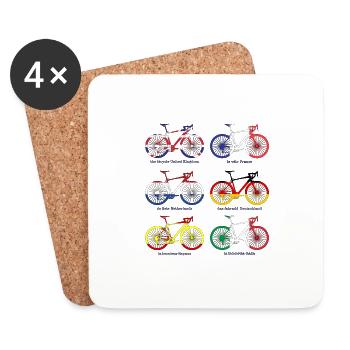 Bicycles of Europe - Coasters (set of 4) - white - Front