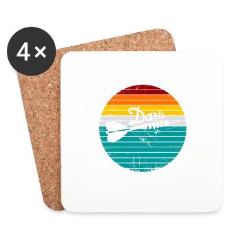 Darts Retro / Design for Darts Players - Coasters (set of 4) - white - Front