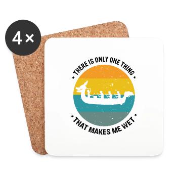 Dragon Boat Paddle pour le Festival de course de bateaux-dragons - Dessous de verre (lot de 4) - blanc - Devant