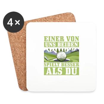Einer von uns beiden spielt besser als du Golfspie - Untersetzer (4er-Set) - Weiß - Vorne