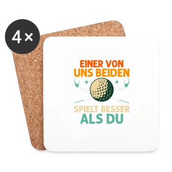 Einer von uns beiden spielt besser als du Golfer G - Untersetzer (4er-Set) - Weiß - Vorne