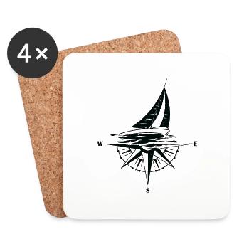 Compass Sailing Regatta Sport Sailing Sailing - Dessous de verre (lot de 4) - blanc - Devant