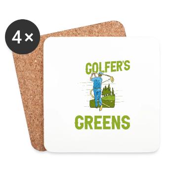 Le régime alimentaire d’un golfeur se compose de beaucoup de greens Golf Go - Dessous de verre (lot de 4) - blanc - Devant