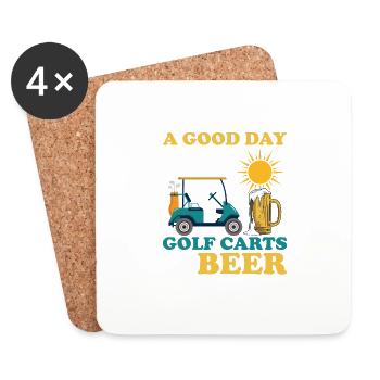 A Good Day Starts With Golf Carts & Beer Par Tee G - Coasters (set of 4) - white - Front