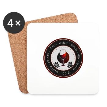 Wine Lover Badge - Dessous de verre (lot de 4) - blanc - Devant