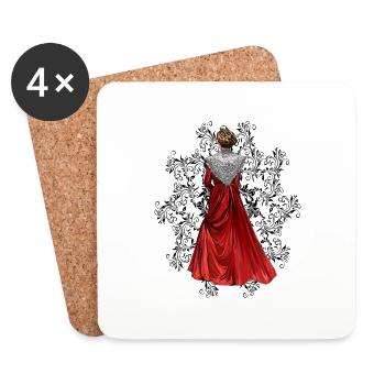 Rotes Mandala von Arlesienne - Untersetzer (4er-Set) - Weiß - Vorne