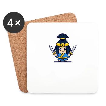 Samurai Japan Japanese fighter - Coasters (set of 4) - white - Front