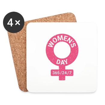 Women's Day Feminist - Coasters (set of 4) - white - Front
