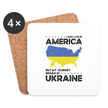 Né ukrainien Ukraine États-Unis - Dessous de verre (lot de 4) - blanc - Devant