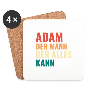Adam Der Mann Der Alles Kann Vorname Adam - Untersetzer (4er-Set) - Weiß - Vorne