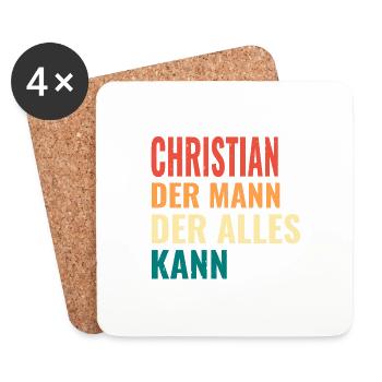 Christian Der Mann Der Alles Kann Name Christian - Untersetzer (4er-Set) - Weiß - Vorne