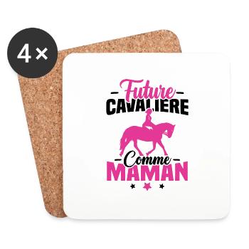 Future cavalière comme maman - Dessous de verre (lot de 4) - blanc - Devant