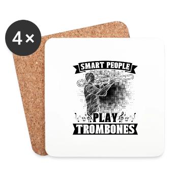 Smart People Play Trombone Brass Band Trombonist - Untersetzer (4er-Set) - Weiß - Vorne