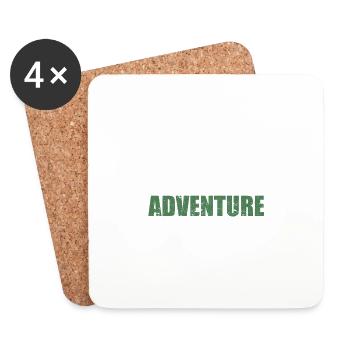 Et c’est ainsi que commence l’aventure Camping Road Trip - Dessous de verre (lot de 4) - blanc - Devant