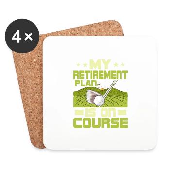 Mon plan de retraite est sur le parcours Golf Golf - Dessous de verre (lot de 4) - blanc - Devant