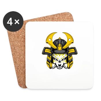 Kitsun Vaporwave Japanese Kami Vaporwave Kitsune - Coasters (set of 4) - white - Front