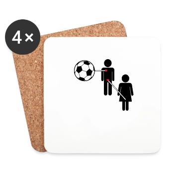 Joueur de football Footballeur de football - Dessous de verre (lot de 4) - blanc - Devant