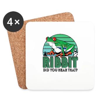 Red Eyed Tree Frog Cute Rainforest Amphibian - Coasters (set of 4) - white - Front