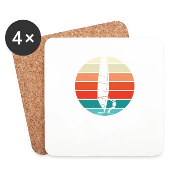 Windsurfer blanc vintage - Dessous de verre (lot de 4) - blanc - Devant