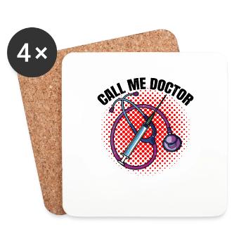 Appelez-moi Docteur 15 - Dessous de verre (lot de 4) - blanc - Devant