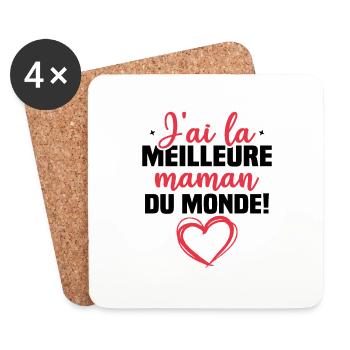 J ai la meilleure maman du monde - Dessous de verre (lot de 4) - blanc - Devant