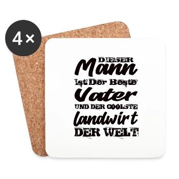 Vater und Landwirt - Untersetzer (4er-Set) - Weiß - Vorne