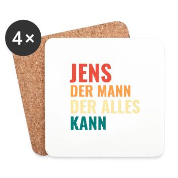 Jens Der Mann Der Alles Kann Vorname Jens - Untersetzer (4er-Set) - Weiß - Vorne