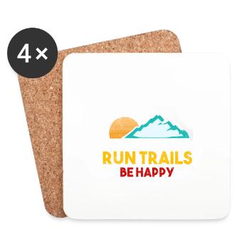 Trail Runner Running Jogging Jogger I Gift - Dessous de verre (lot de 4) - blanc - Devant