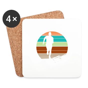 Trail Runner Running Jogging Jogger I Gift - Dessous de verre (lot de 4) - blanc - Devant
