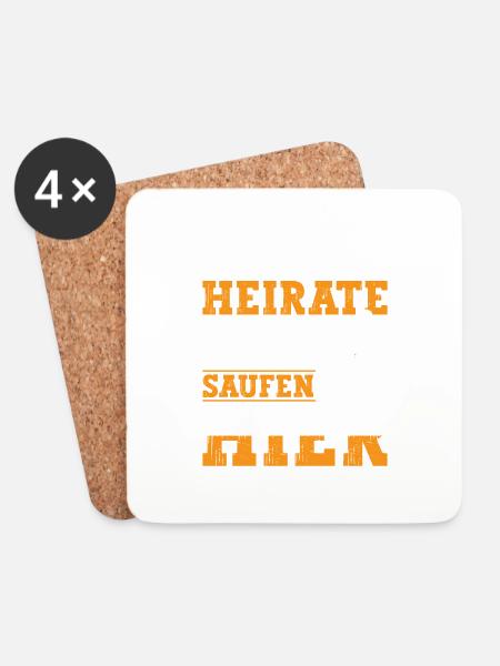 Ich Heirate Junggesellenabschied - Untersetzer (4er-Set) - Weiß