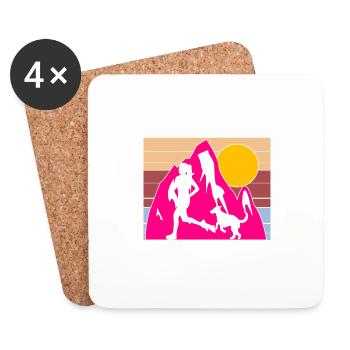 Trail Runner Running Jogging Jogger I Gift - Dessous de verre (lot de 4) - blanc - Devant