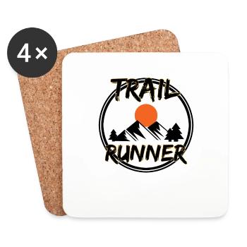 Trail Runner Running Joggen Jogger I Geschenk - Untersetzer (4er-Set) - Weiß - Vorne