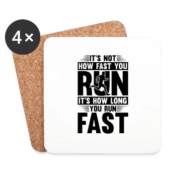 It's Not How Fast You Marathon Race Country Runner - Coasters (set of 4) - white - Front