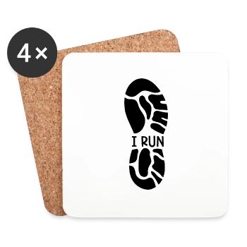 I Run Loves Marathon Race Running Country Runner - Coasters (set of 4) - white - Front