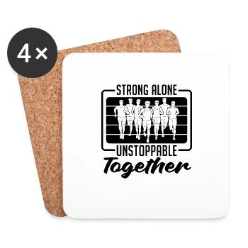 Strong Alone Unstoppable Retro Race Country Runner - Coasters (set of 4) - white - Front