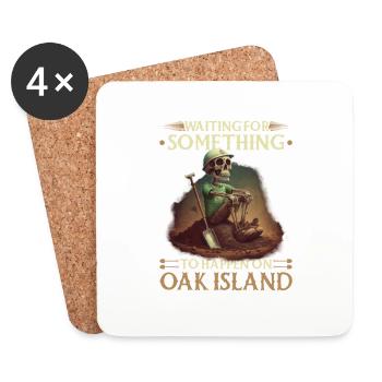 En attendant que quelque chose se passe Oak Island - Dessous de verre (lot de 4) - blanc - Devant