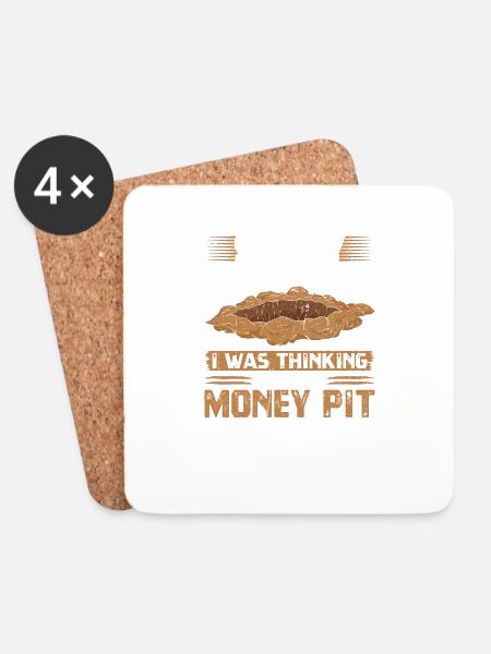 Thinking About The Money Pit, Oak Island Treasure - Untersetzer (4er-Set) - Weiß