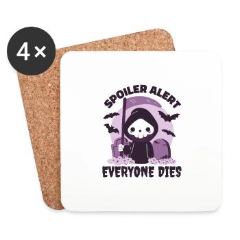 Reaper skeleton - Coasters (set of 4) - white - Front
